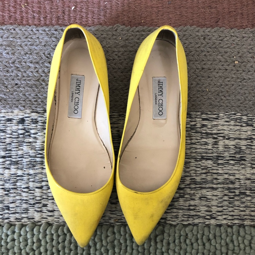Jimmy Choo Yellow Flats